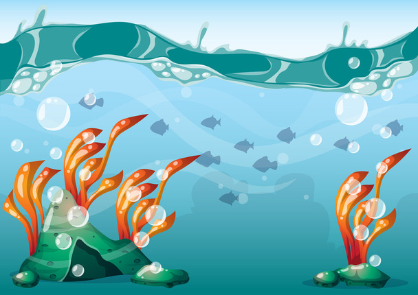мультяшний векторний підводний фон з розділеними шарами для ігрового мистецтва та анімації
 - Вектор, зображення