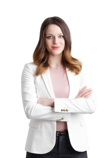 businesswoman standing with arms crossed  - Photo, Image