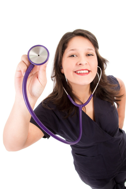 Latino hispanic woman Doctor with stethoscope - Valokuva, kuva