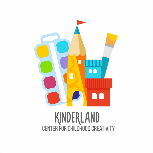 Children's center logotype.  Logo for kinder-garden,  kid's club - Διάνυσμα, εικόνα