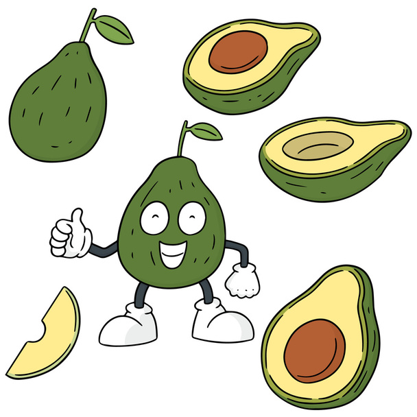 vector set van avocado - Vector, afbeelding