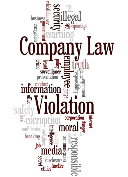 Şirket hukuk ihlali, kelime bulutu kavramı - Fotoğraf, Görsel