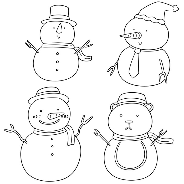 jeu vectoriel de bonhomme de neige
 - Vecteur, image