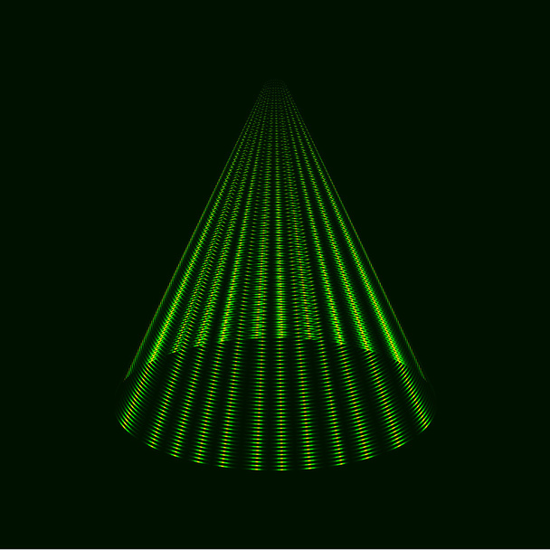 Modern green Christmas tree, laser cone vector background, icon - ベクター画像