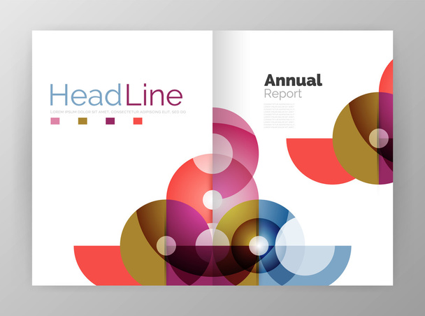 Circle annual report templates, business flyers - Vector, Image