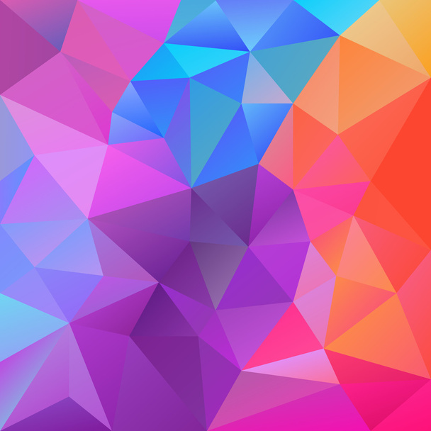Vektor abstrakte unregelmäßige Polygon Hintergrund mit einem dreieckigen Muster im Frühling vibrierenden Pastellneonfarben - Vektor, Bild