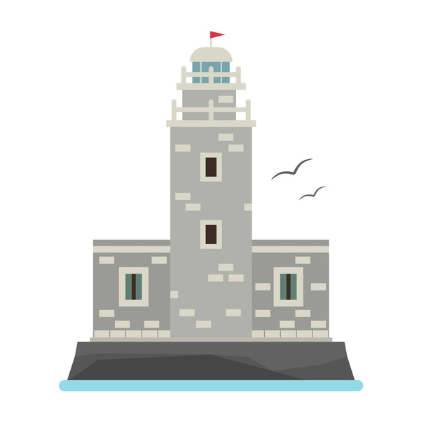 Vector cartoon flat lighthouses. - Vector, Image