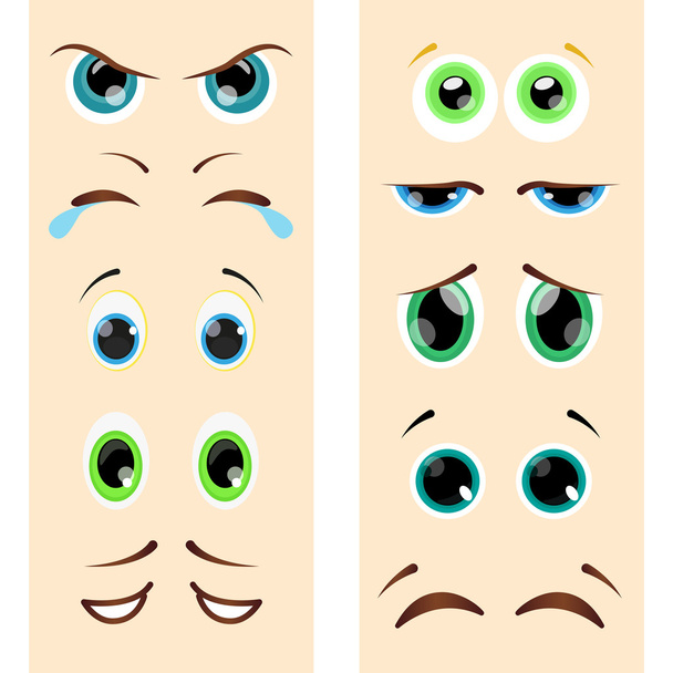 Набор различных глаз в карикатурном стиле. Векторная иллюстрация
. - Вектор,изображение