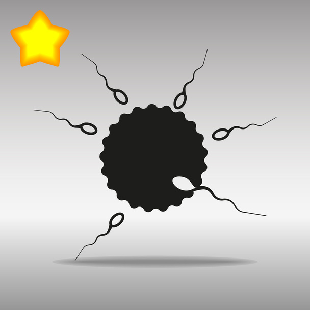 ovule noir spermatozoïde icône logo symbole concept de haute qualité
 - Vecteur, image