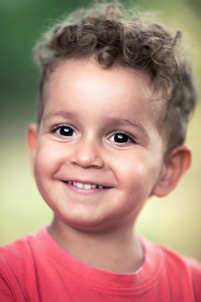 Portrait of happy joyful little boy in the park - Photo, Image