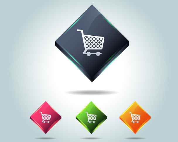 Set of colorful vector Basket Icon - Vetor, Imagem