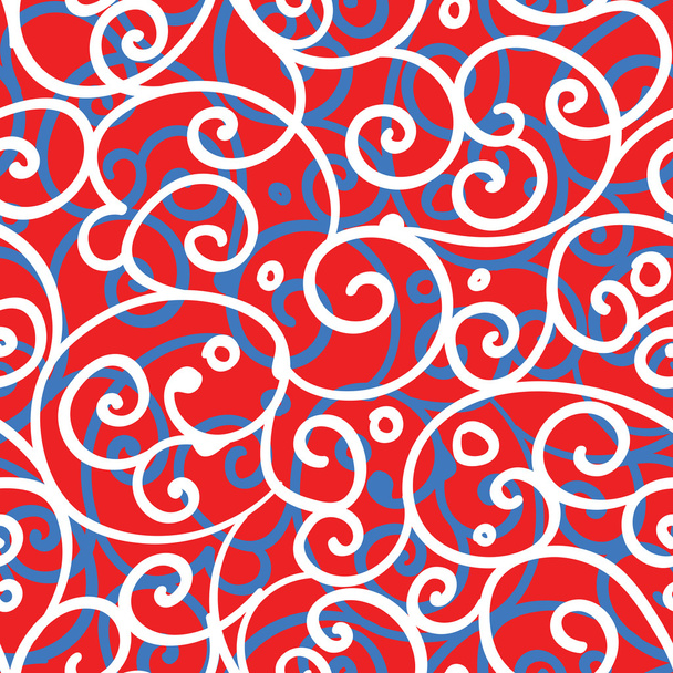 Freehand floral motifs seamless pattern - Διάνυσμα, εικόνα