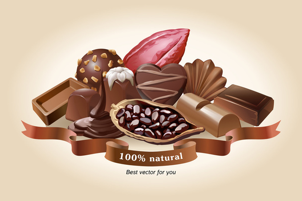 Illustrazione vettoriale dei dolci al cioccolato
 - Vettoriali, immagini