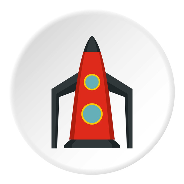 Rocket for space flight icon, flat style - Διάνυσμα, εικόνα