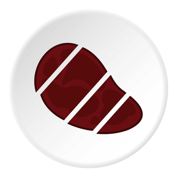 Steak cut into pieces icon, flat style - Vector, Image