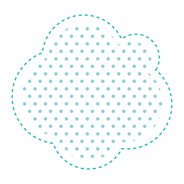 Dotted silhouette cloud callout of thought - Vector, Image