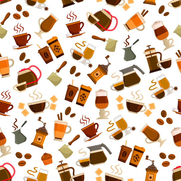 Coffee cafe seamless pattern - Vector, Image