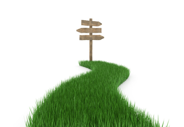 letrero de madera en la hierba camino de entrada
 - Foto, imagen