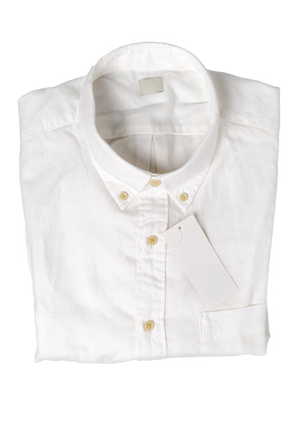 white shirt with blank price tag isolated - Φωτογραφία, εικόνα