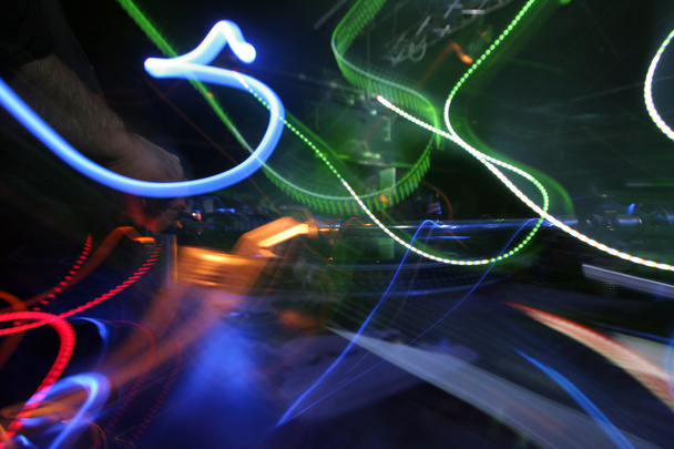 DJ en lichten abstract - Foto, afbeelding