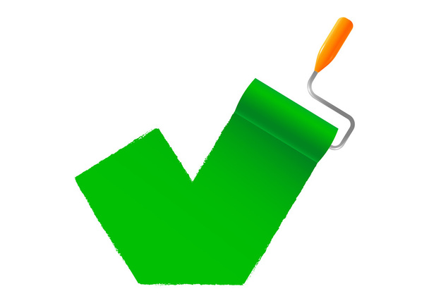 Зеленый ролик икона на белом фоне
 - Вектор,изображение