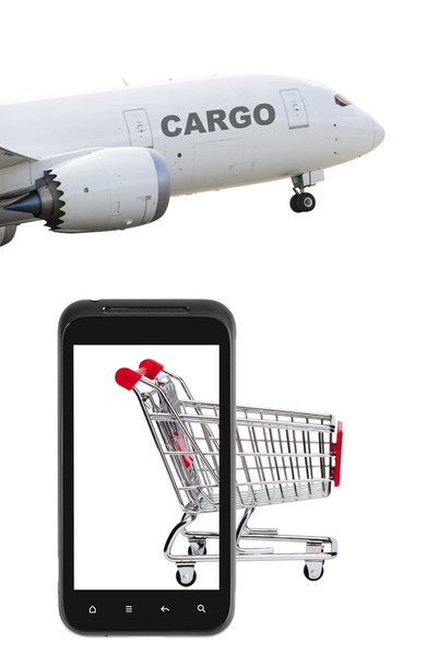 Rynek internetowy z samolotu cargo - Zdjęcie, obraz
