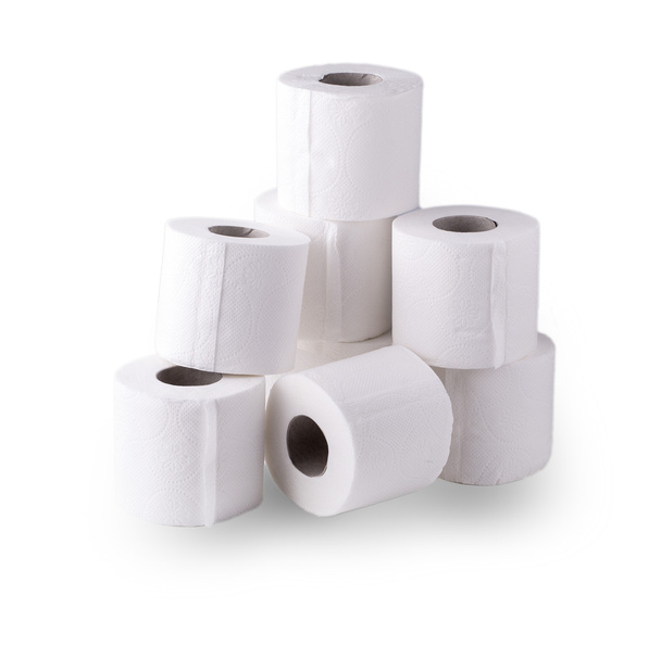 simple roll of toilet papers on the  white - Foto, afbeelding