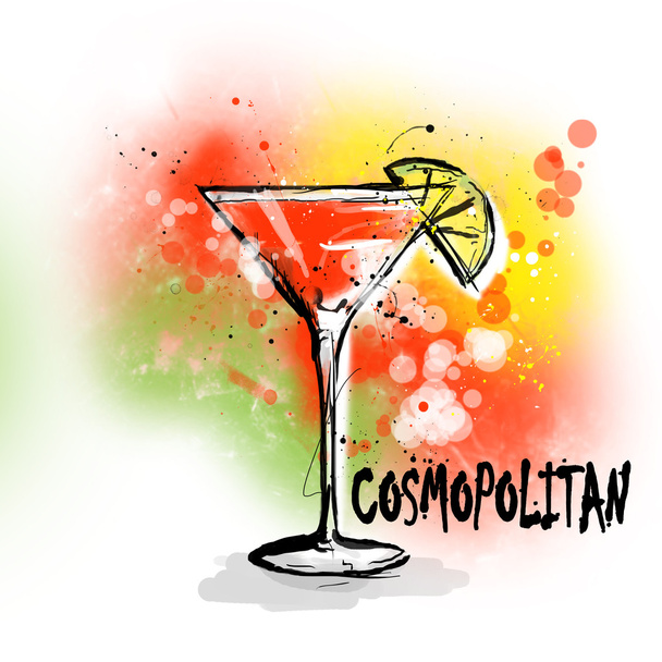 Hand drawn illustration of cocktail. - Photo, image