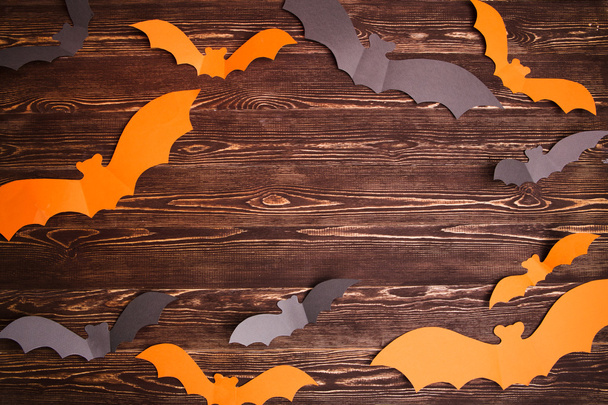 Halloween a wooden background with bats - Foto, imagen