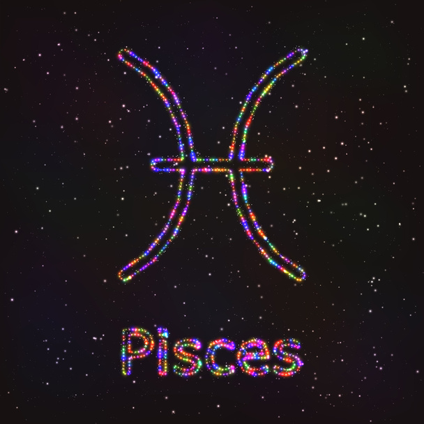 Astrology Shining Symbol. Zodiac Pisces. - Διάνυσμα, εικόνα