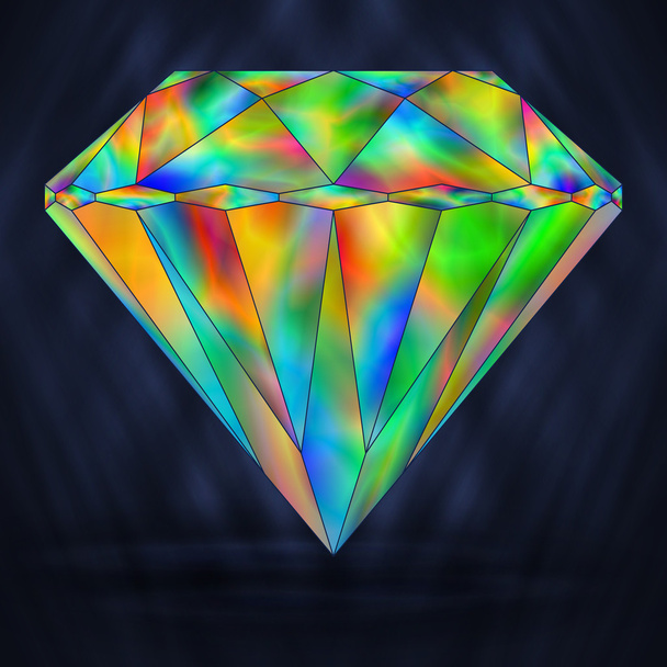 Bright Rainbow Gemstone. Iridescent Crystal Icon.  - Vector, Image