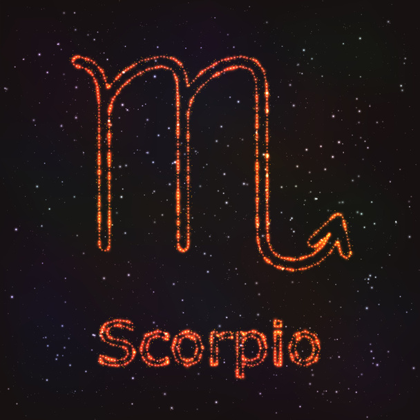 Astrology Shining Symbol. Zodiac Scorpio. - Vector, Imagen