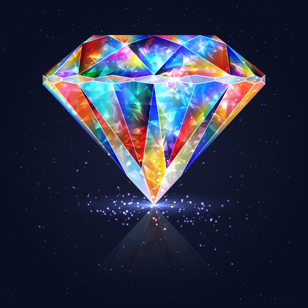 Bright Glowing Colorful Gemstone Quartz. - Vector, Image