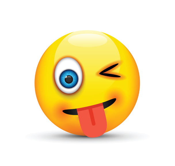 winking tong uit emoji - Vector, afbeelding