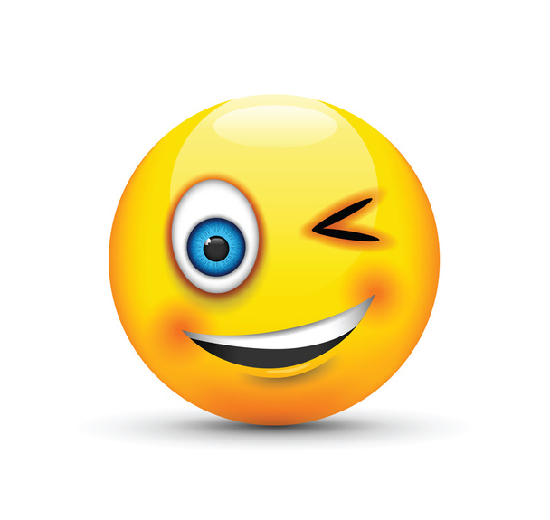 um emoji piscando
 - Vetor, Imagem