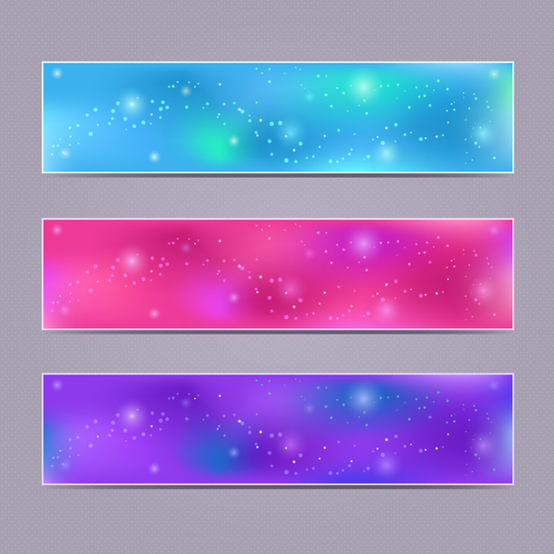 Set of Purple Blurred Vector Banners - Vector, Image