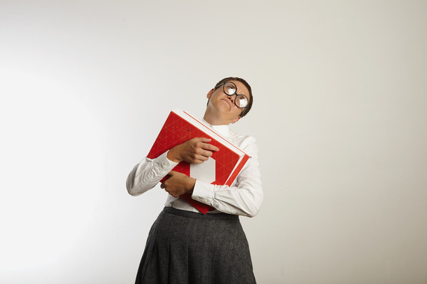 Tired female teacher in conservative clothes - Fotografie, Obrázek