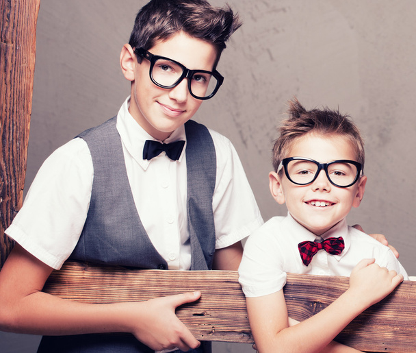 Portrait of two young elegant brothers. - Foto, afbeelding