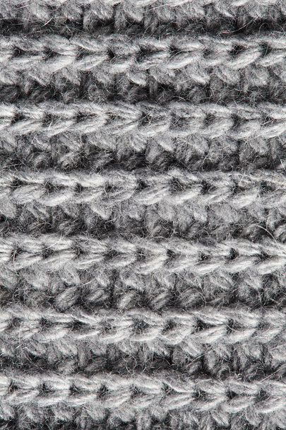 Macro gray knitted fabric - Foto, afbeelding