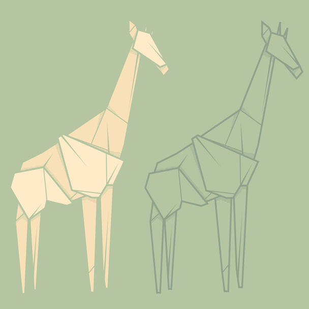 Set illustrazione origami di carta di giraffa
. - Vettoriali, immagini
