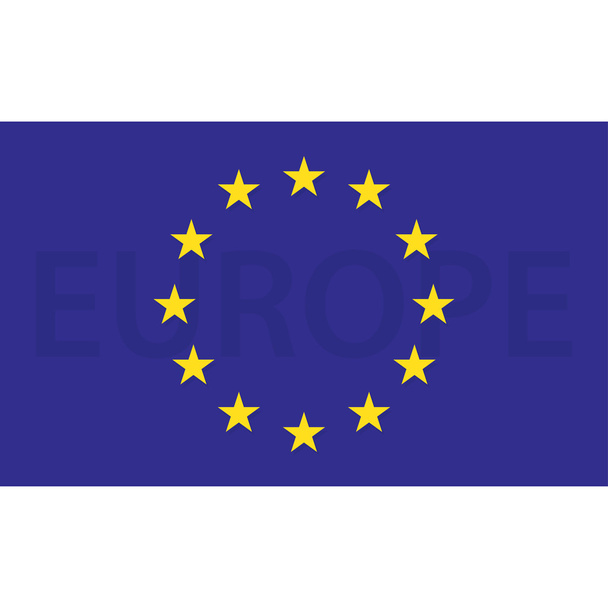 European union flag. Flag of Europe with shadow - Vector, Image