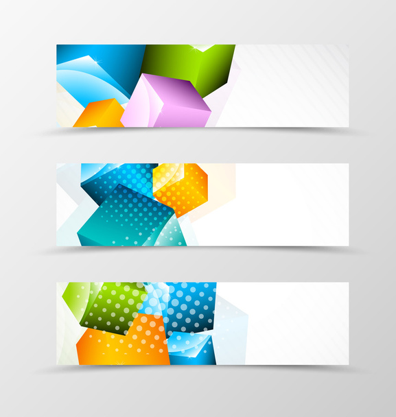 Set of header banner dynamic geometric design - Vettoriali, immagini