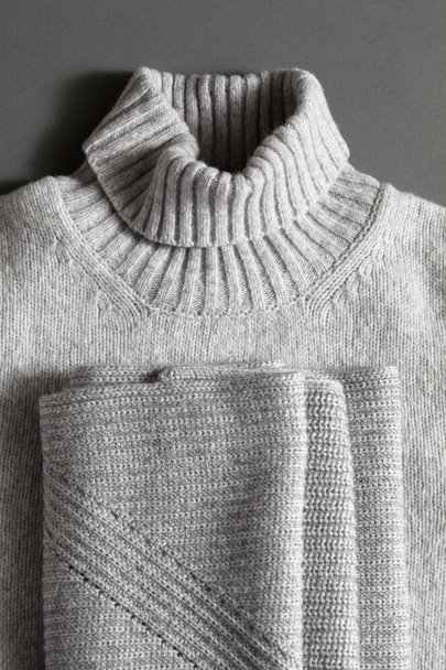 Texture of gray sweater - Foto, Imagem