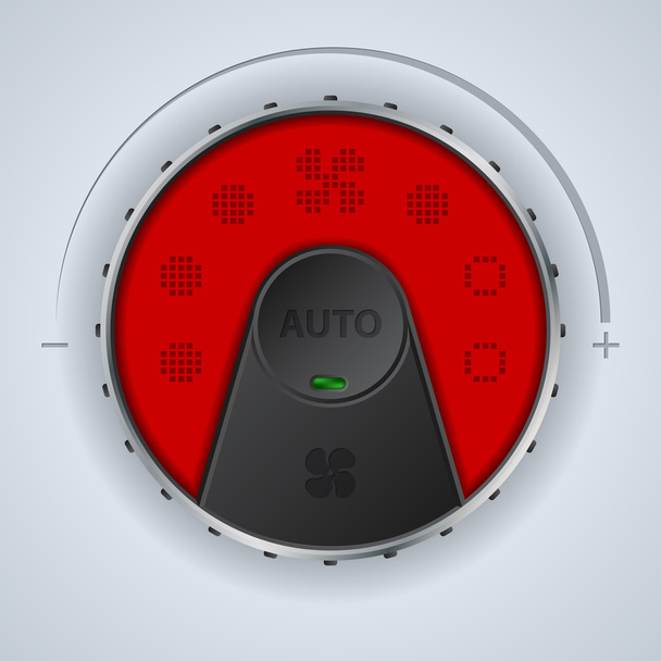 Air condition gauge with red lcd and two buttons - Vector, Image