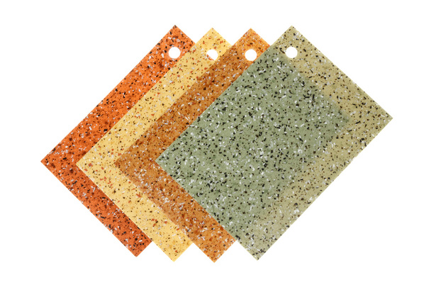 Amostras de revestimento de piso de borracha colorida
 - Foto, Imagem