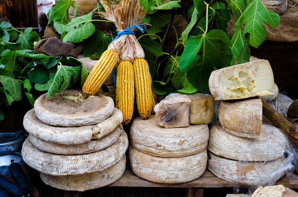 Cheese on a street market stall  - Φωτογραφία, εικόνα