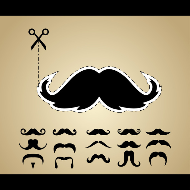 Vector set of hipster mustache - Vector, Image