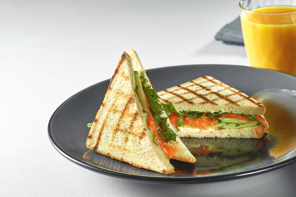 toast sandwich with salmon - Фото, зображення