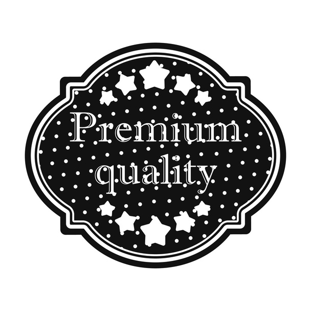 Premium quality icon in black style isolated on white background. Label symbol stock vector illustration. - Vektor, Bild