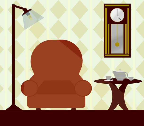 Tradiční obývací pokoj nábytek - Vektor, obrázek